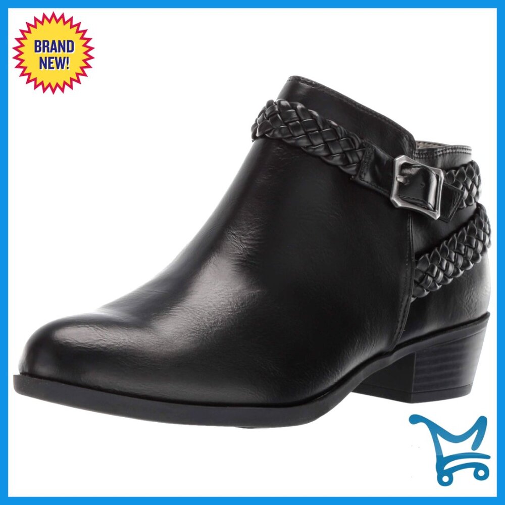 Ankle Boots With 1.5 Inch Heel, Memory Foam Footbed, Zipper Closure